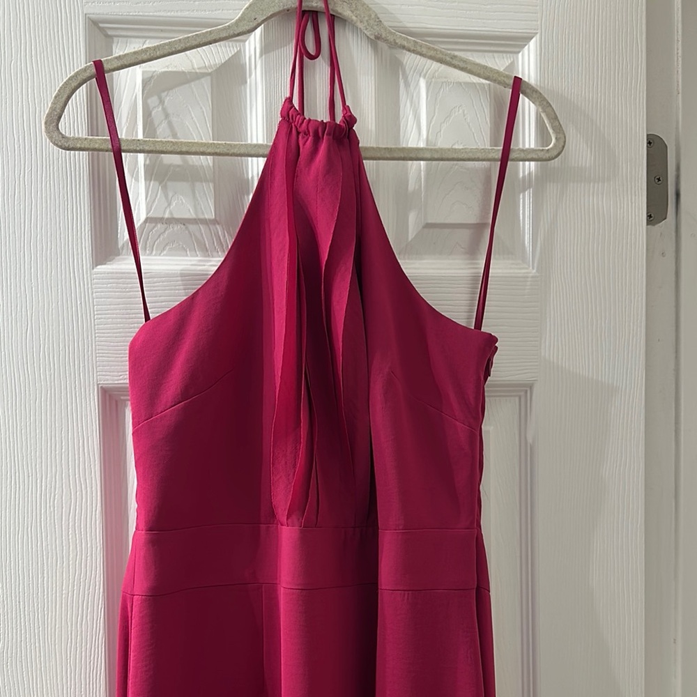 Pink, Backless, Halter Top Dress